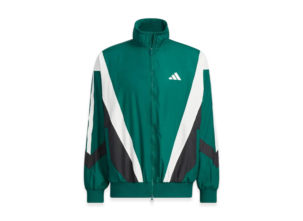 adidas Must Haves Loose Fit Mesh-Lined Windbreaker Jacket "Collegiate Green/Black/Core White"