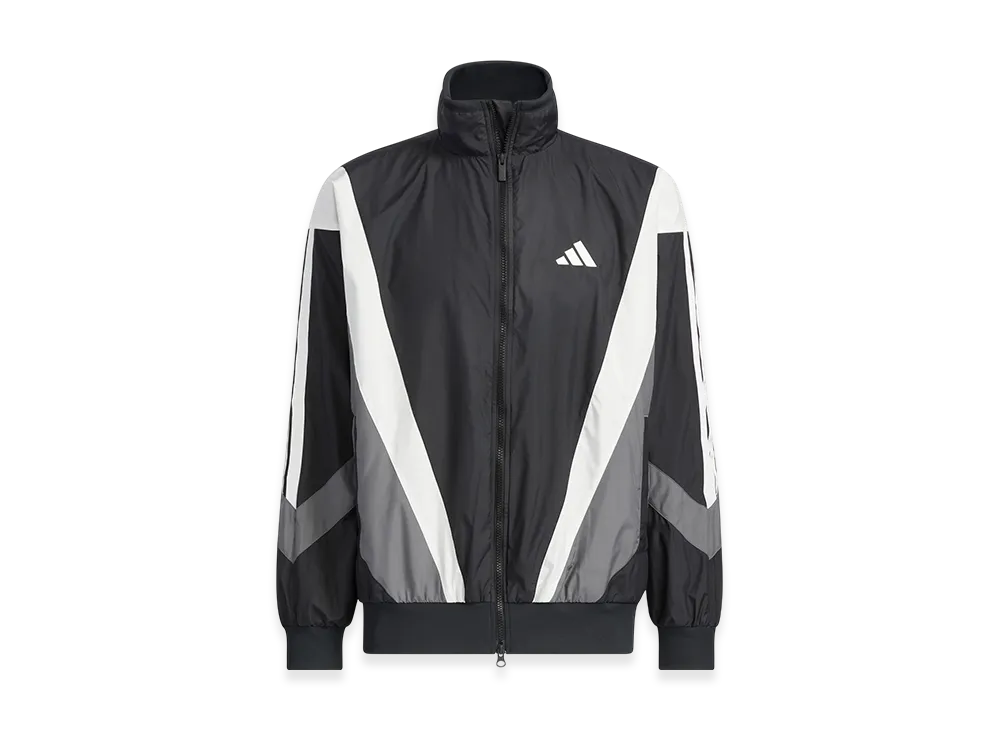 adidas Must Haves Loose Fit Mesh-Lined Windbreaker Jacket "Black/Grey Four/Core White"