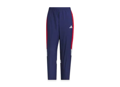 adidas Must Haves Loose Fit Mesh-Lined Full Length Open Hem Wind Pants "Dark Blue/Better Scarlet/Core White"