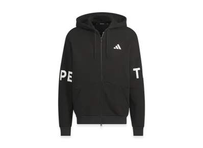 adidas Wording Pack Loose Fit French Terry Full Zip Parker "Black"