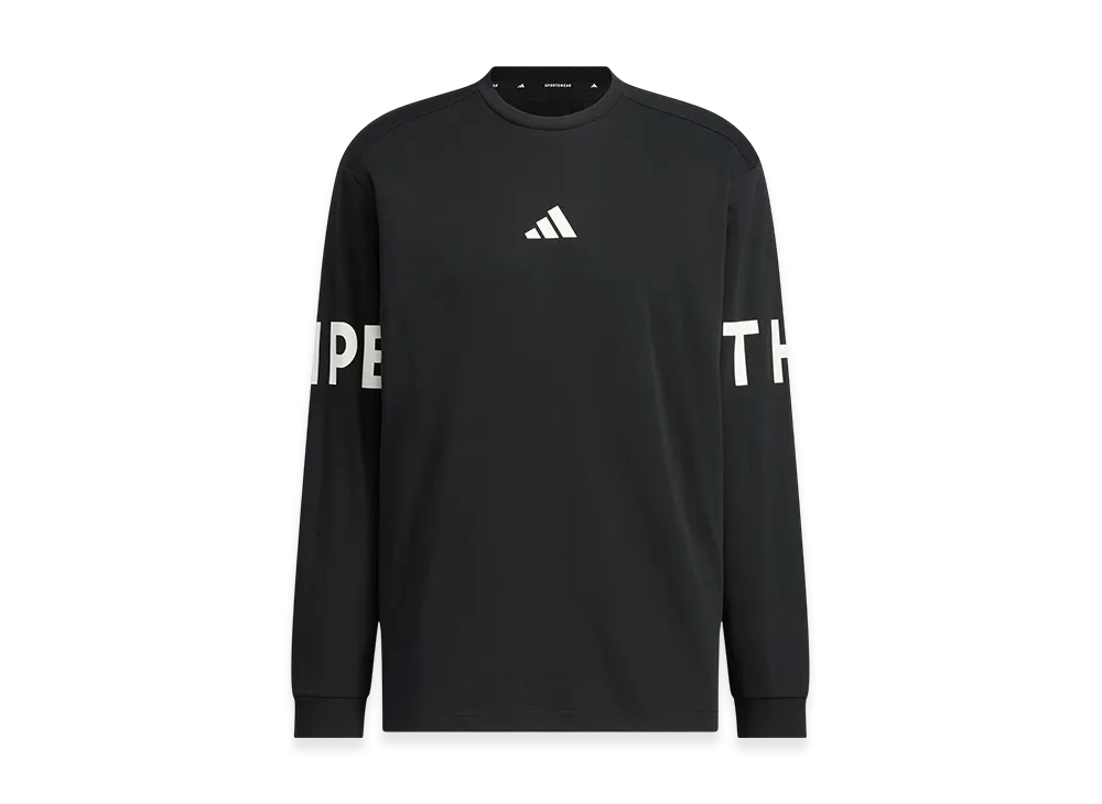 adidas Wording Pack Loose Fit Heavy Single Jersey Long Sleeve T-Shirt "Black"