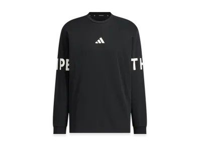 adidas Wording Pack Loose Fit Heavy Single Jersey Long Sleeve T-Shirt "Black"