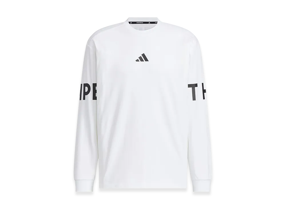 adidas Wording Pack Loose Fit Heavy Single Jersey Long Sleeve T-Shirt "White"