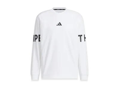 adidas Wording Pack Loose Fit Heavy Single Jersey Long Sleeve T-Shirt "White"