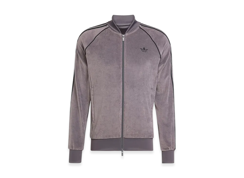 adidas SST Adicolor Velour Track Top "Grey Strata"
