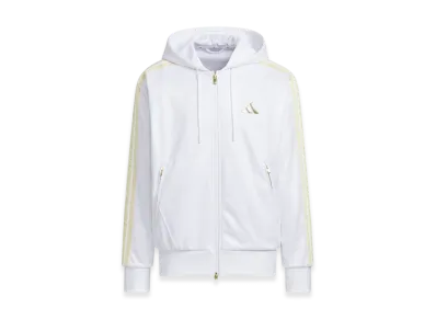 adidas Staygold Loose Fit Hooded Track Top "White/Gold Metallic"