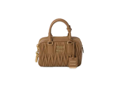 MIU MIU Arcadie Matelasse Leather Bag "Camel"