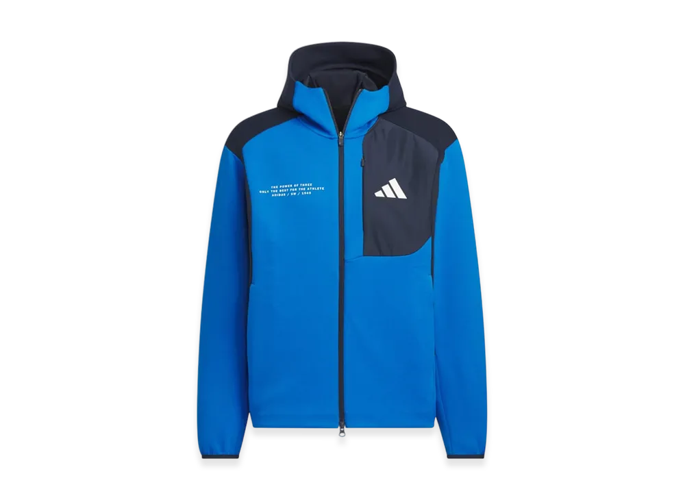 adidas Adaptation Regular Fit Hooded Full Zip Track Top "Bright Royal/Legend Ink"