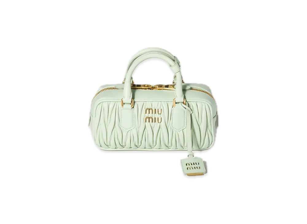 MIU MIU Arcadie Matelasse Leather Bag "Pastel Green"
