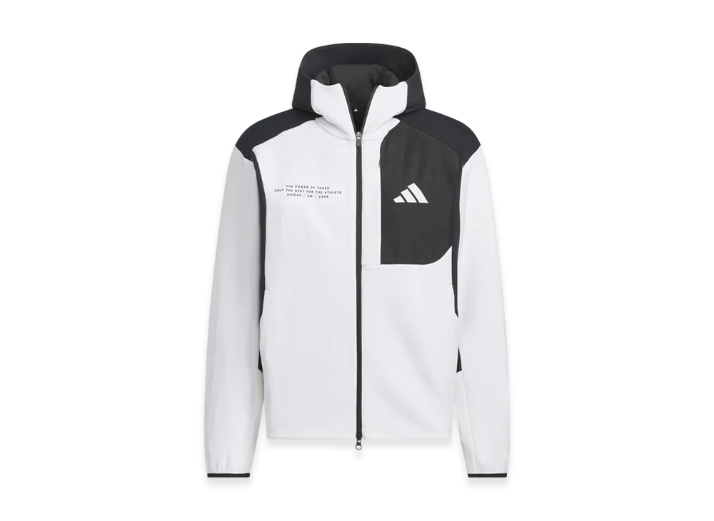 adidas Adaptation Regular Fit Hooded Full Zip Track Top "White/Black"