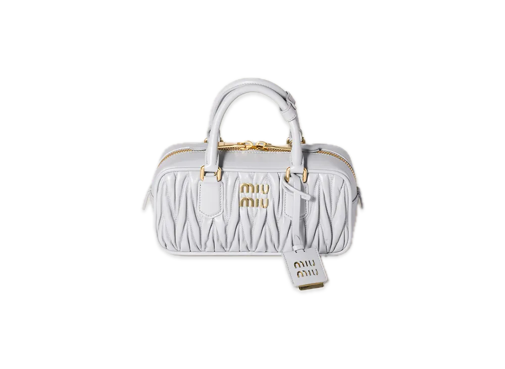 MIU MIU Arcadie Matelasse Leather Bag "Pearl Grey"