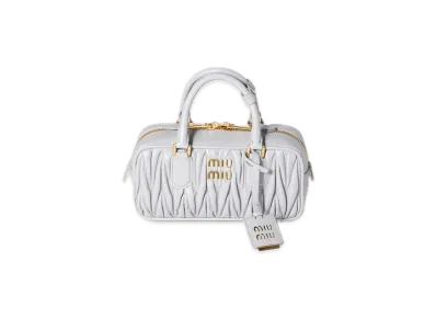 MIU MIU Arcadie Matelasse Leather Bag "Pearl Grey"