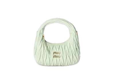 MIU MIU Wander Matelasse Leather Hobo Bag "Pastel Green"