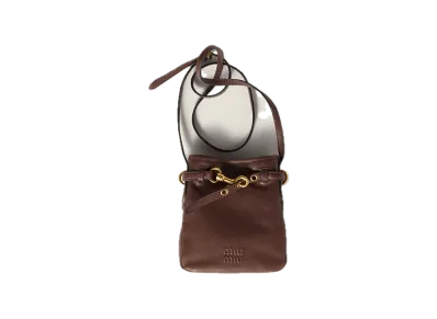 MIU MIU Nappa Leather Pouch "Dark Brown"