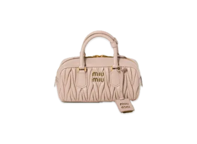 MIU MIU Arcadie Matelasse Leather Bag "Pink Beige"
