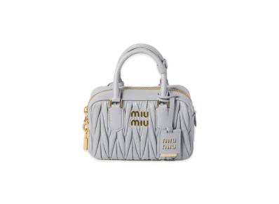 MIU MIU Arcadie Matelasse Leather Bag "Pearl Grey"