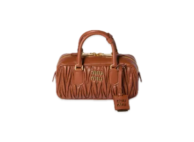 MIU MIU Arcadie Matelasse Nappa Leather Bag "Dark Brown"