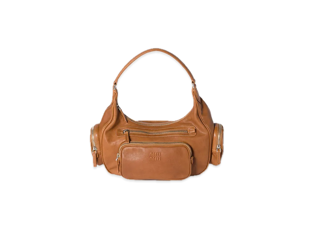 MIU MIU Pocket Nappa Leather Bag "Camel"