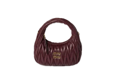 MIU MIU Wander Matelasse Leather Hobo Bag "Bordeaux"
