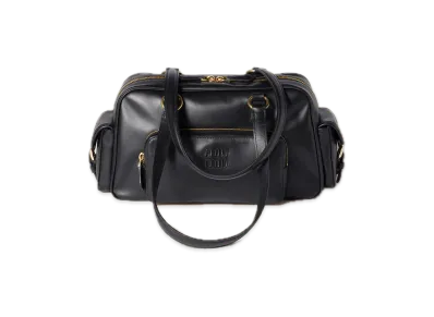 MIU MIU Pocket Nappa Leather Top Handle Bag "Black"