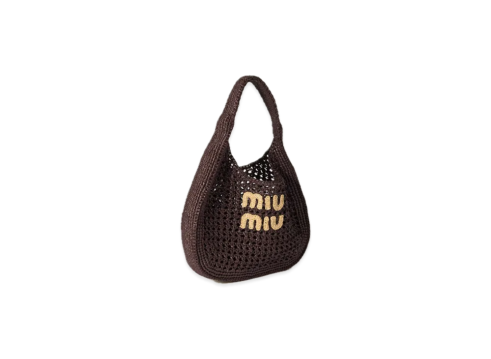 MIU MIU Mesh Bag "Dark Brown/Natural"