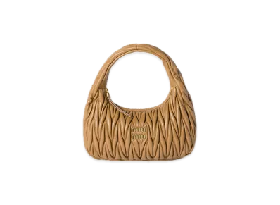MIU MIU Wander Matelasse Leather Hobo Bag "Camel"