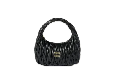 MIU MIU Wander Matelasse Leather Hobo Bag "Black"