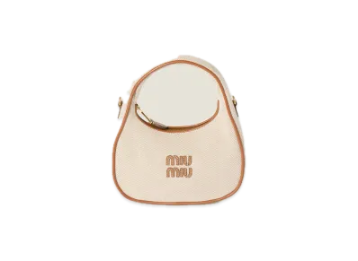 MIU MIU Wander Bag in Canvas and Leather "Natural"