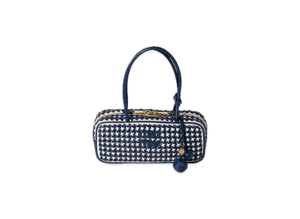 MIU MIU Bow Leather Bag "Blue/White"