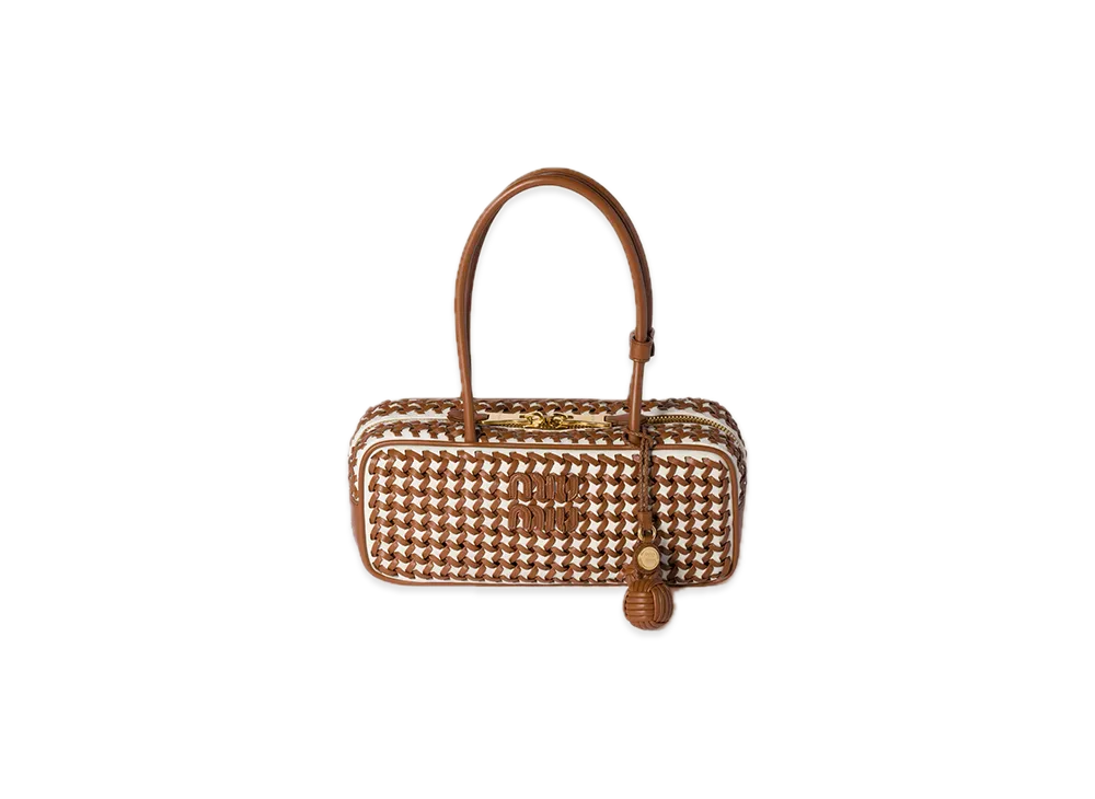 MIU MIU Bow Leather Bag "Brown/White"