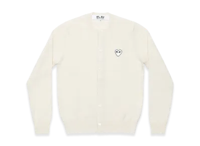 COMME des GARCONS PLAY Round Neck Cardigan With White Emblem "Natural"