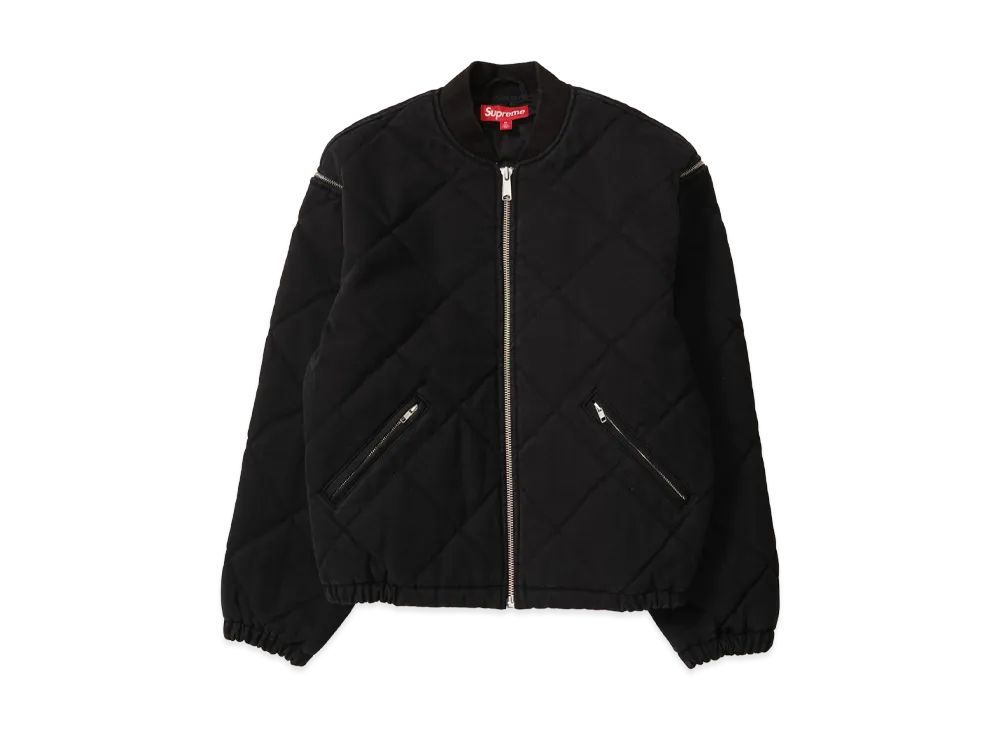 Supreme Zip-Off Sleeve Quilted Bomber Jacket "Black"