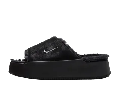Nike Women's Calm Elevation Fur Slides "Black"