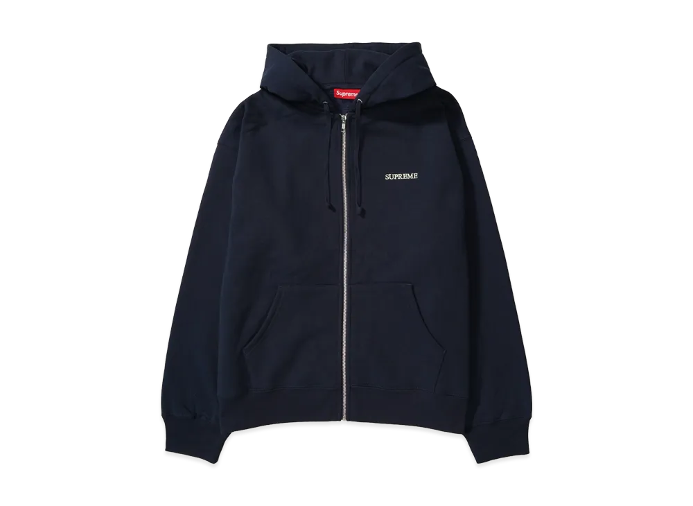 Supreme IDGAF Zip Up Hooded Sweatshirt "Navy"