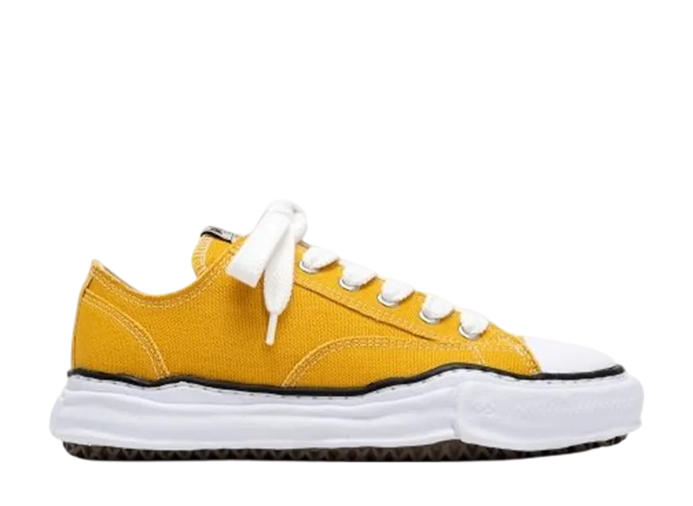 メゾンミハラヤスヒロ ピーターソン OG ソール キャンバス ロートップ スニーカー "イエロー" (A01FW702)