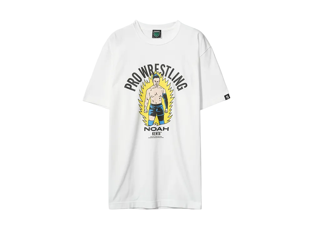 PRO WRESTLING NOAH 25th ANNIV \ Mongra POP Illustration T-SHIRT (KENTA) "WHITE"