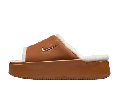 Nike Women's Calm Elevation Fur Slides "Light British Tan"