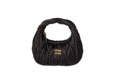 MIU MIU Wander Matelasse Leather Hobo Mini Bag "Black"
