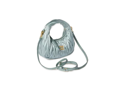 MIU MIU Wander Matelasse Leather Hobo Mini Bag "Soy Green"