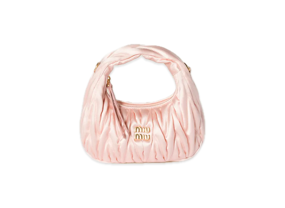 MIU MIU Wander Matelasse Satin Mini Bag "Orchid Pink"