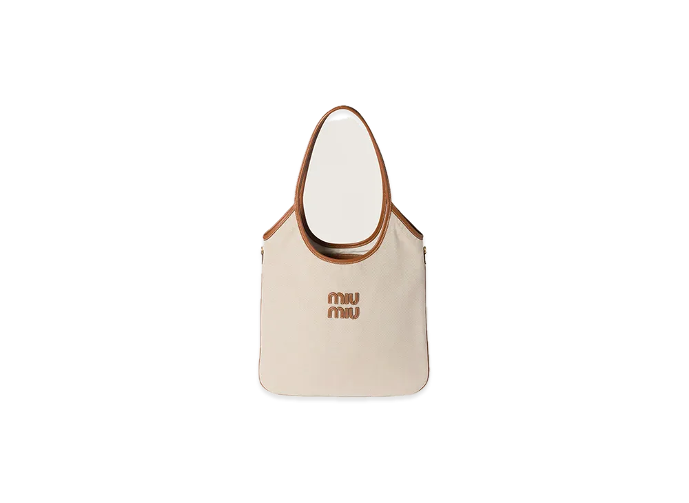 MIU MIU IVY Canvas / Leather Bag "Natural"