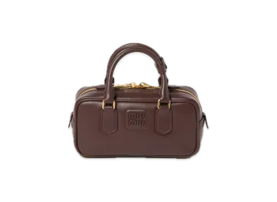 MIU MIU Arcadie Padded Suede Top Handle Bag "Dark Brown"
