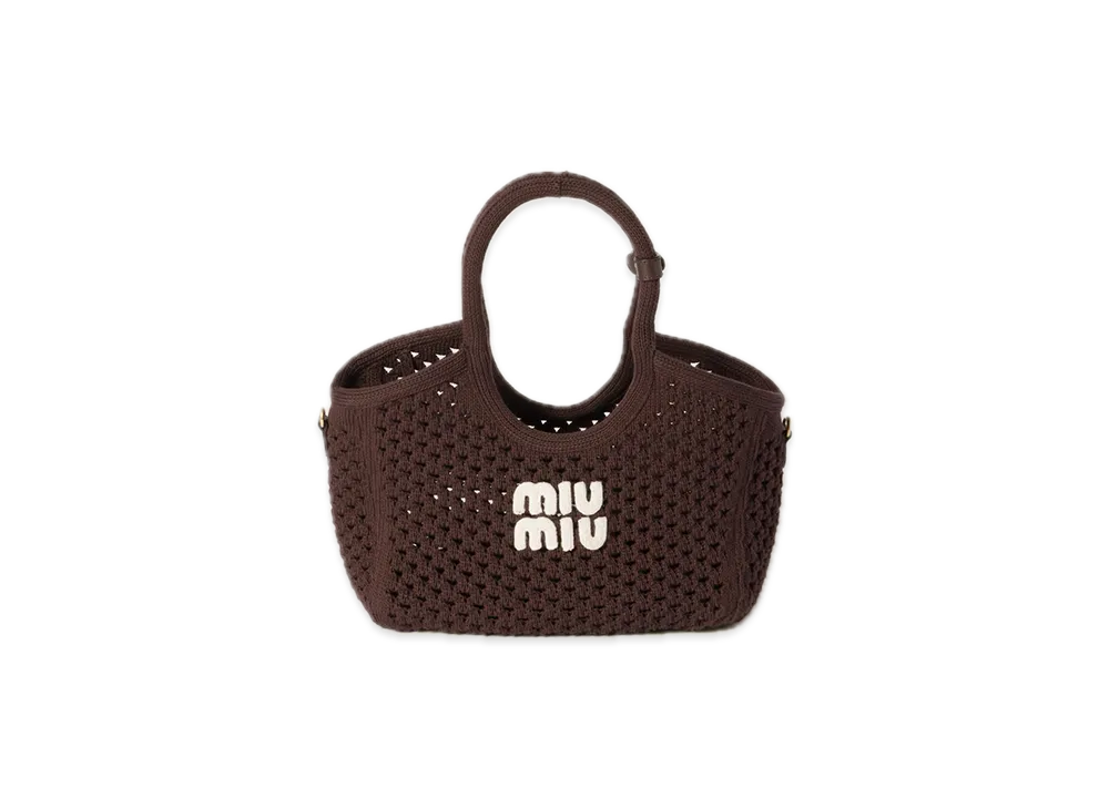 MIU MIU Ivy Cotton Mesh Bag "Brown"