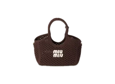 MIU MIU Ivy Cotton Mesh Bag "Brown"