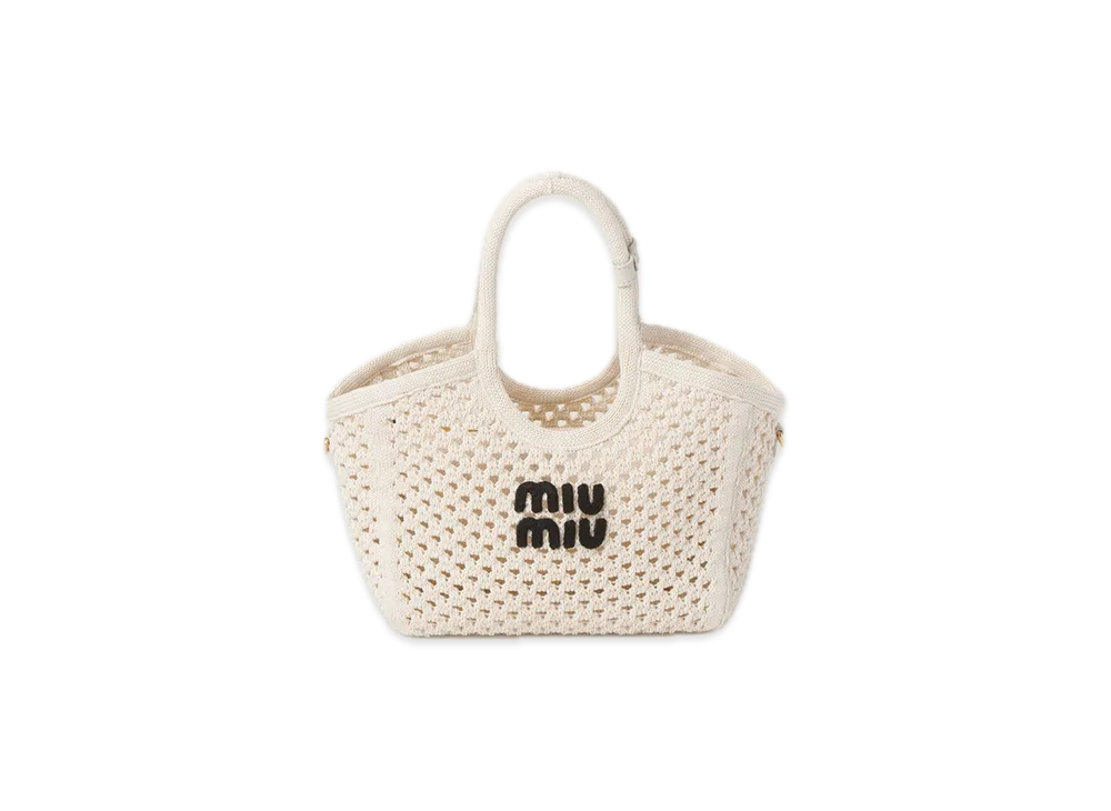 MIU MIU Ivy Cotton Mesh Bag "White"