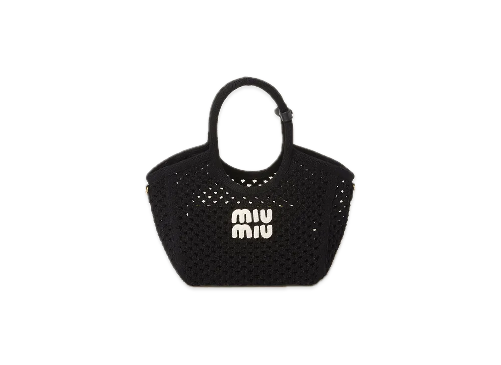MIU MIU Ivy Cotton Mesh Bag "Black"