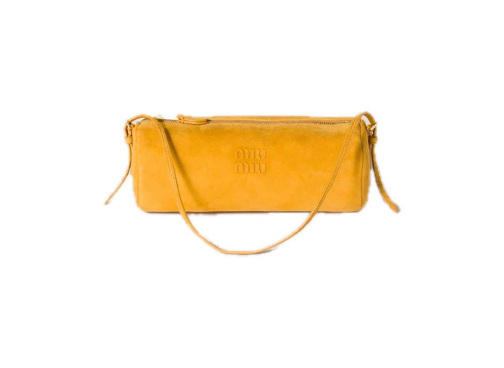 MIU MIU Suede Pouch "Mustard Yellow"
