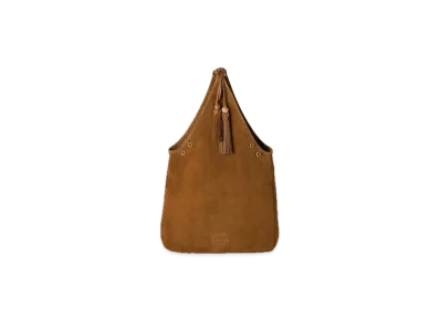 MIU MIU Suede Handbag with Tassels "Brown"