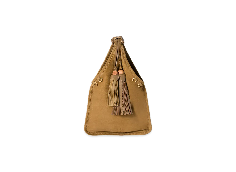 MIU MIU Suede Handbag with Tassels "Olive"