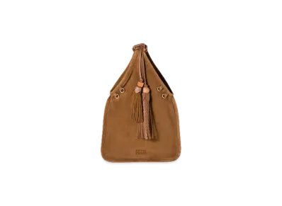 MIU MIU Suede Handbag with Tassels "Brown"